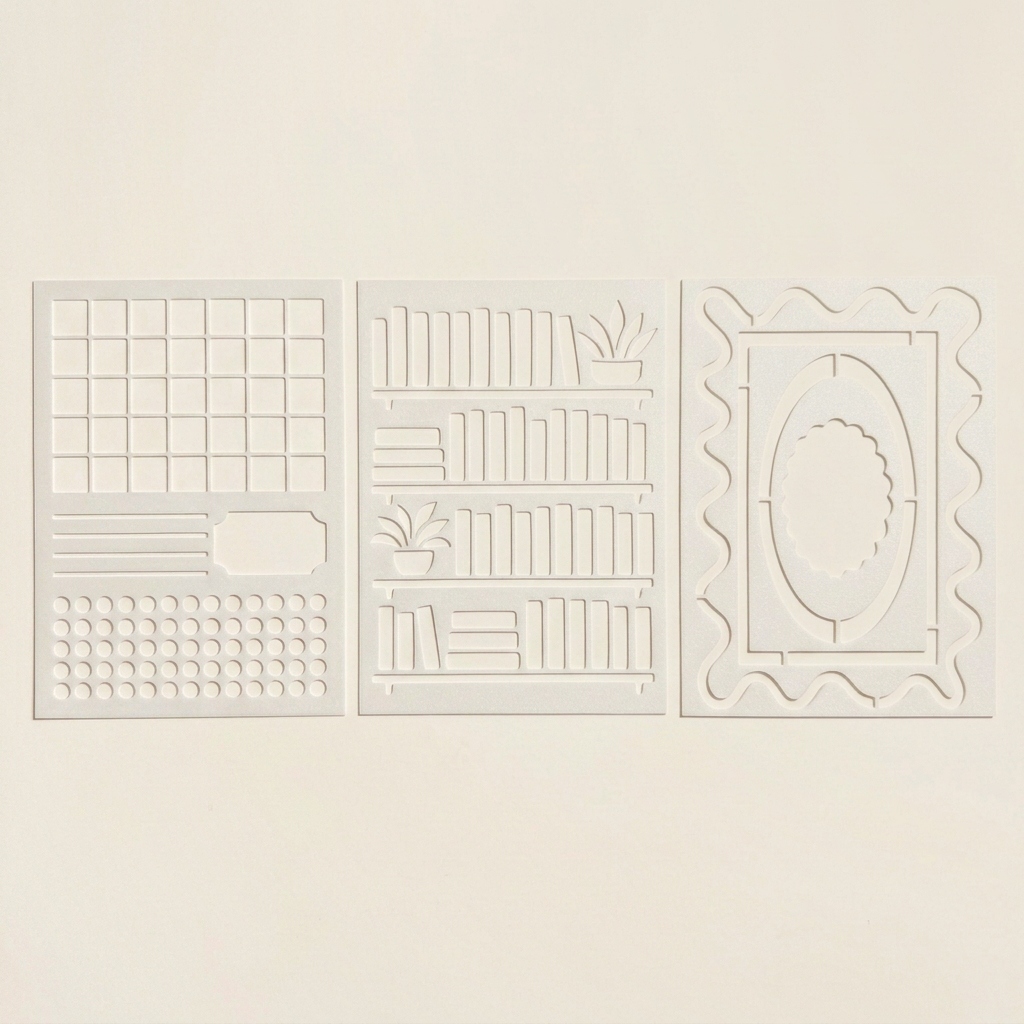 3-Stencil Kit — Frames, Bookshelf & Planner