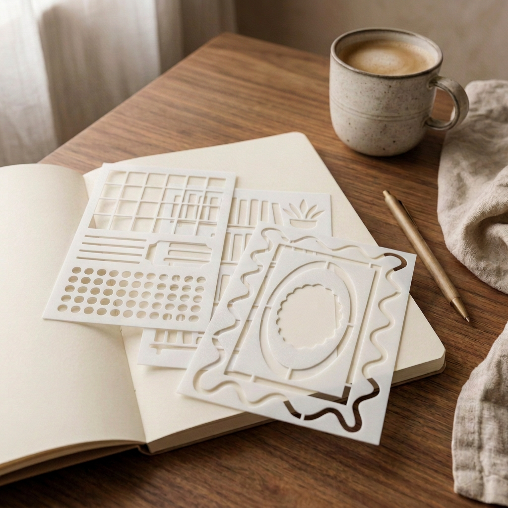 3-Stencil Kit — Frames, Bookshelf & Planner - Image 2